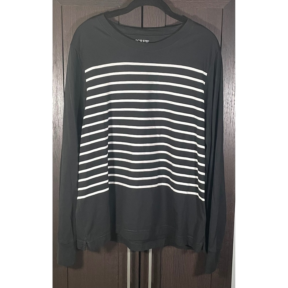 J.Crew Long Sleeve Striped Tee Shirt Pima Cotton Womans XL